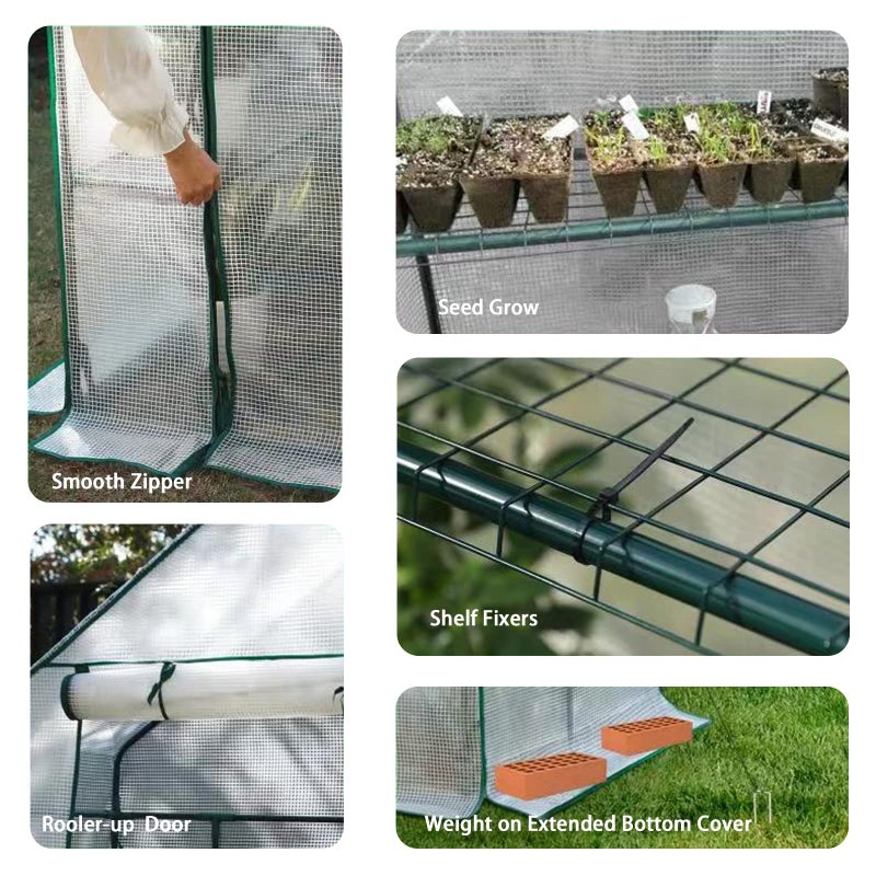 SV SCOOL VALUE Greenhouse, Portable Mini Walk-in Green House for Outdoors with Roll-up Zipper Door, Anchors, and UV-Resistant Cover - Image 5