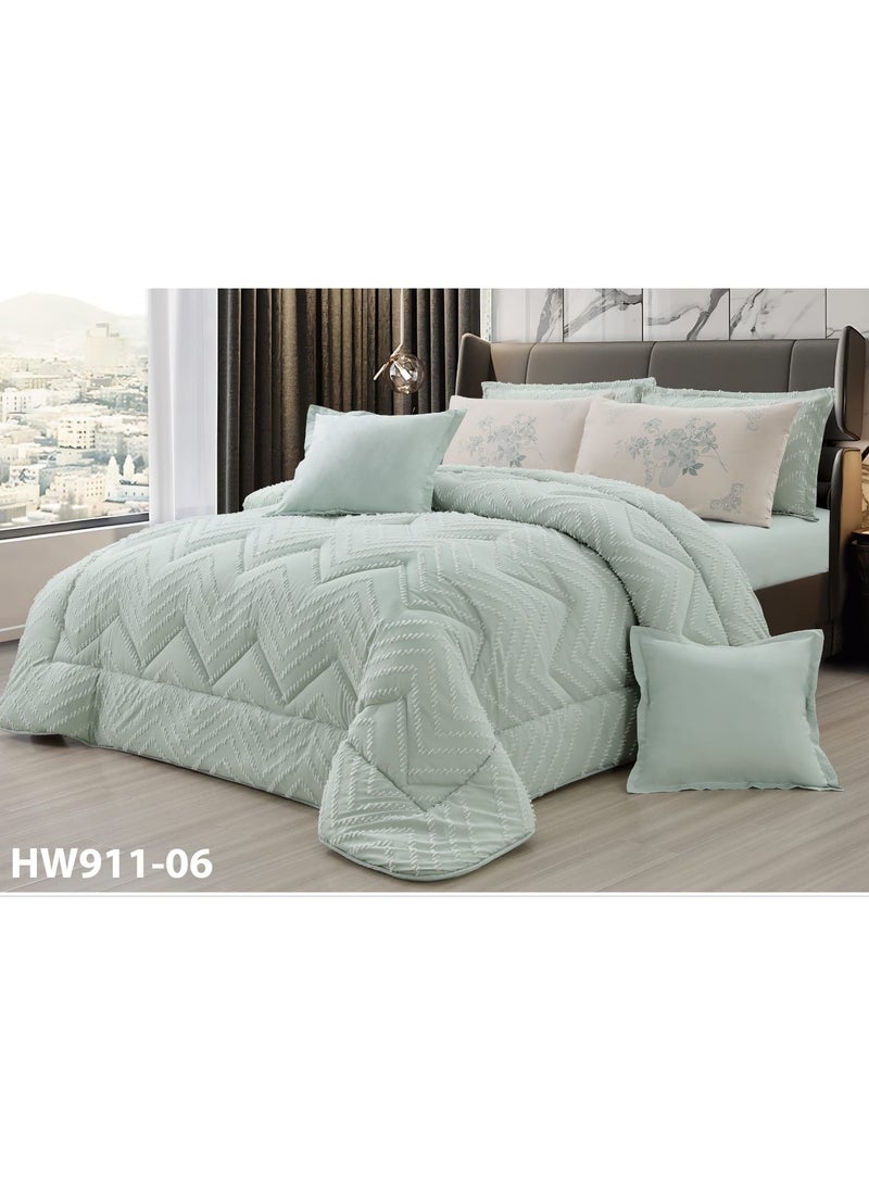 مون مفرش سرير مزدوج، لحاف فاخر، 8 قطع، مقاس 230×250 سم - Image 1