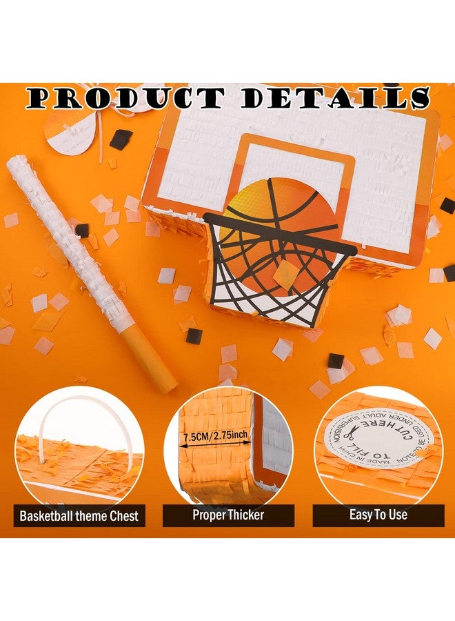 Seematn Basketball Pinata Basketball Party Pinata Bundle With A Blindfold Bat And Confetti Birthday Party Supplies Pinata Sports Themed Party Supplies For Kids Carnival Events Basketball Party Decorations - Image 4