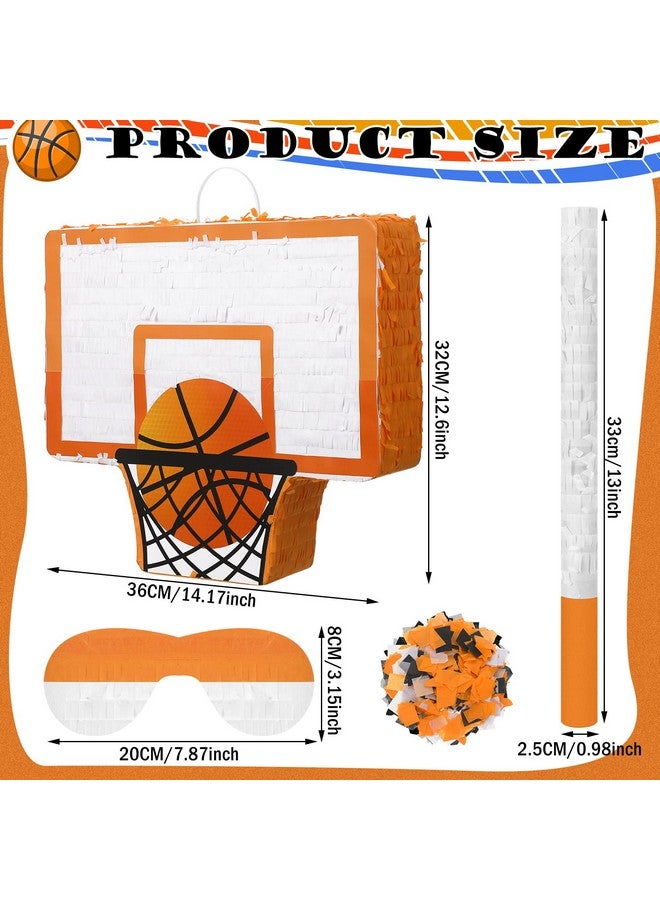 Seematn Basketball Pinata Basketball Party Pinata Bundle With A Blindfold Bat And Confetti Birthday Party Supplies Pinata Sports Themed Party Supplies For Kids Carnival Events Basketball Party Decorations - Image 3
