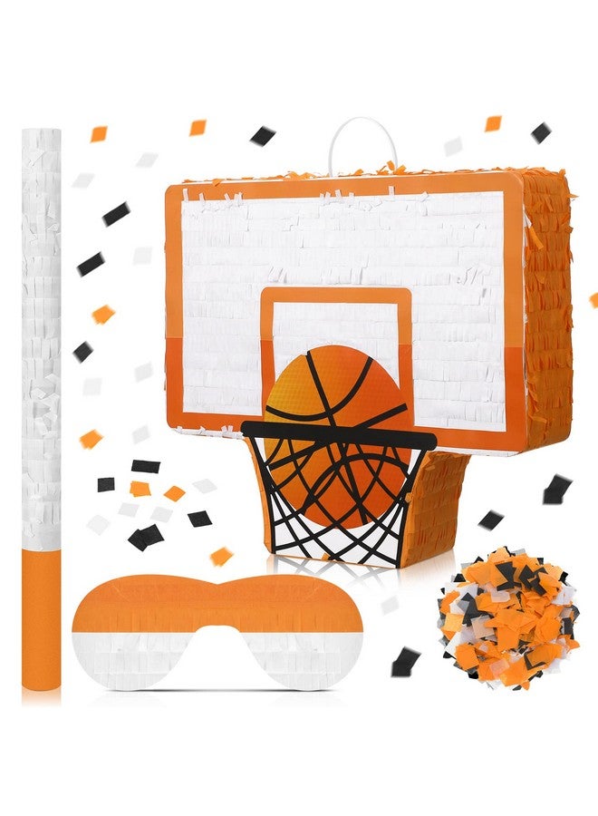 Seematn Basketball Pinata Basketball Party Pinata Bundle With A Blindfold Bat And Confetti Birthday Party Supplies Pinata Sports Themed Party Supplies For Kids Carnival Events Basketball Party Decorations - Image 2
