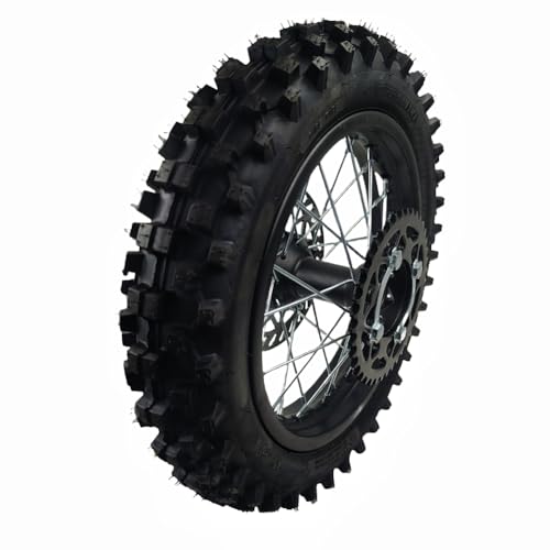 CLEO 8010012 Rear Wheel Rim Tire Assembly for 50cc125cc Dirt Bike taotao TTR SSR CRF Apollo 15mm axle includes 190mm brake disc and 41T sprocket - Image 1