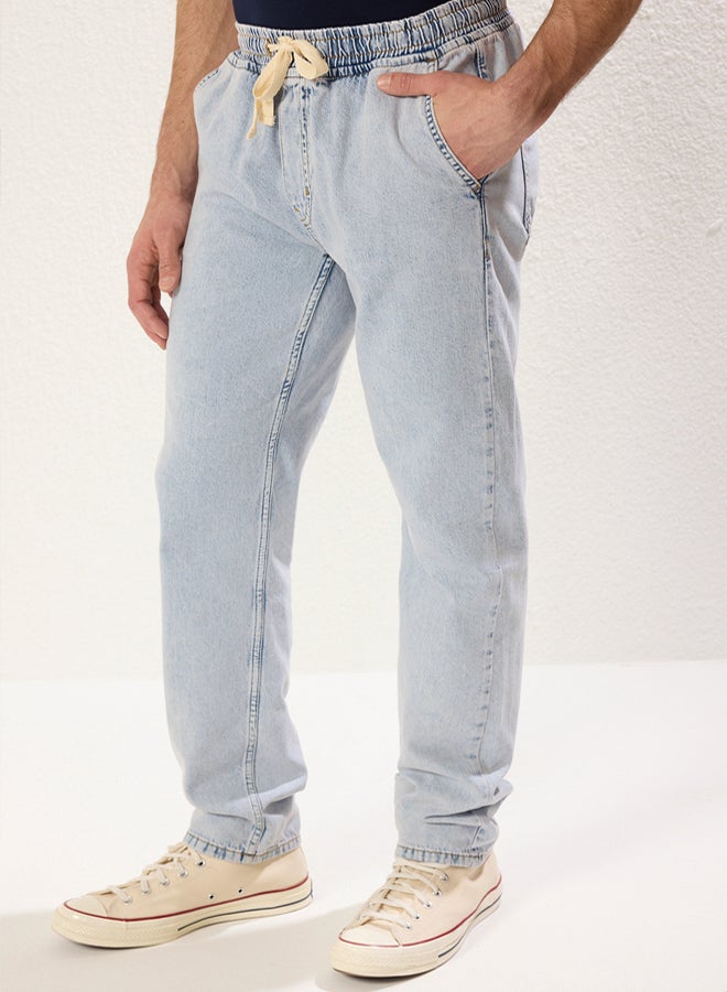 trendyol Light Blue Regular Thin Fabric Denim Trousers Jeans - Image 3