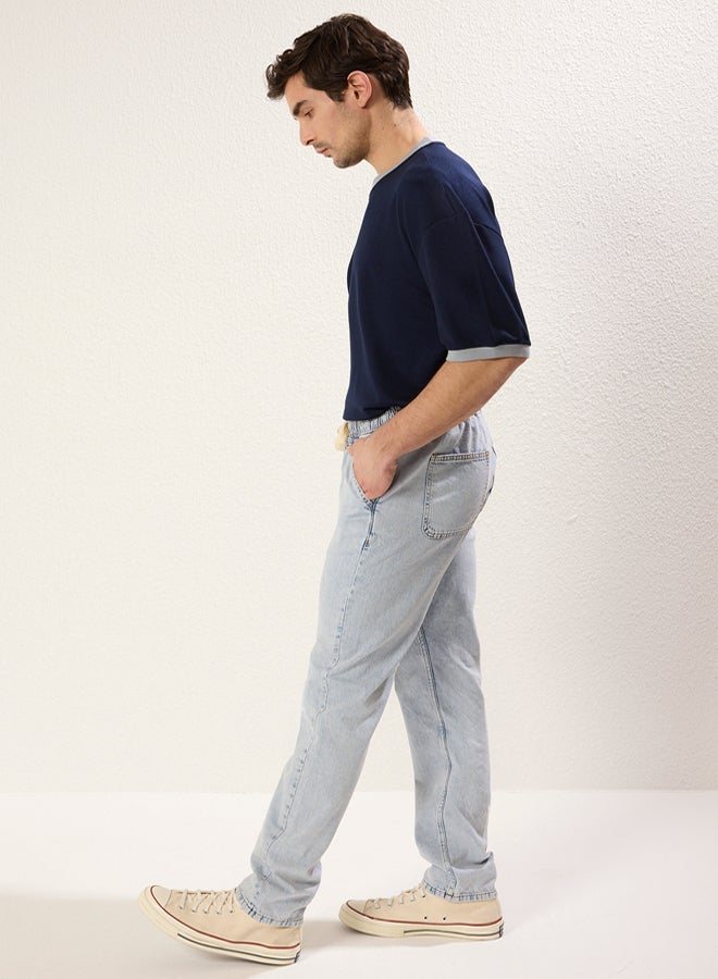 trendyol Light Blue Regular Thin Fabric Denim Trousers Jeans - Image 5