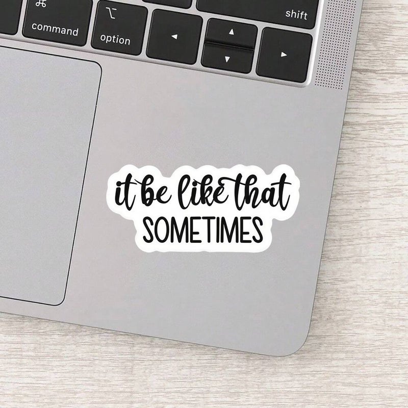 3 Inch Multicolor Cursive Text Sticker Viral Meme Decal for Laptops Water Bottles - Image 3