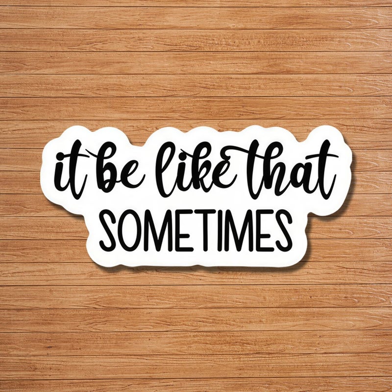 3 Inch Multicolor Cursive Text Sticker Viral Meme Decal for Laptops Water Bottles - Image 1