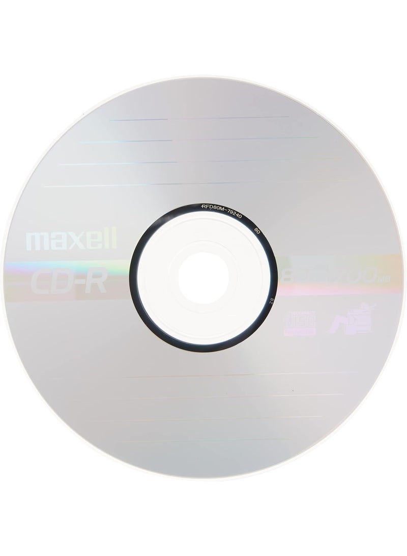 Maxell Maxell – MAX648250, Branded CD Recordable Media - Noise free Playback CDs 700Mb Storage – 2x to 48x, Write Speed with 80 min - Blank CDs, Storage & Reusable Spindle Case Holder - 50 Pk, Silver - Image 1