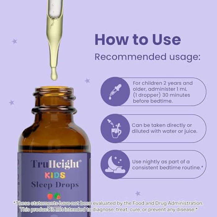 TruHeight Kids Sleep Tincture Ages 2+ (Watermelon Flavor) - Babies, Toddlers & Kids Natural Sleep Aid - Baby, Toddler, Child Melatonin 2 Year Old+ - Vitamin B6, Riboflavin, Zinc, Copper, Lemon Balm - Image 3