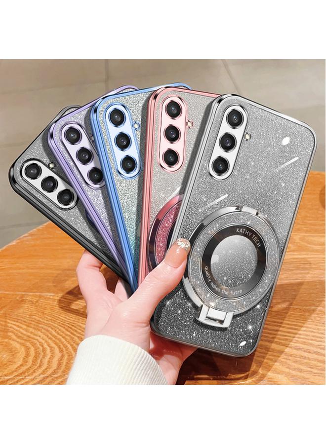 اس-توب جراب لهاتف Samsung Galaxy S23 FE 5G مطلي بطبقة لامعة متدرجة اللون مع حامل دائري من مادة TPU - Image 2