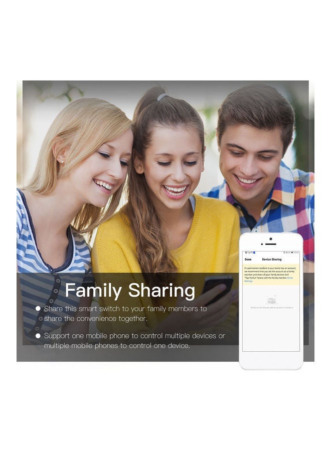 NIBEMINENT Wi-Fi Smart Voice Control Curtain Switch White - Image 2