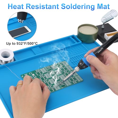 STREBITO Soldering Mat Electronics Repair Mat, Silicone Work Mat Heat Resistant 932°F, Magnetic Mat for Screws and Tools, Solder Mat Silicone Pad for Watch, Phone, Eyeglass, Knife, Size 13.8 "x 9.9" - Image 3