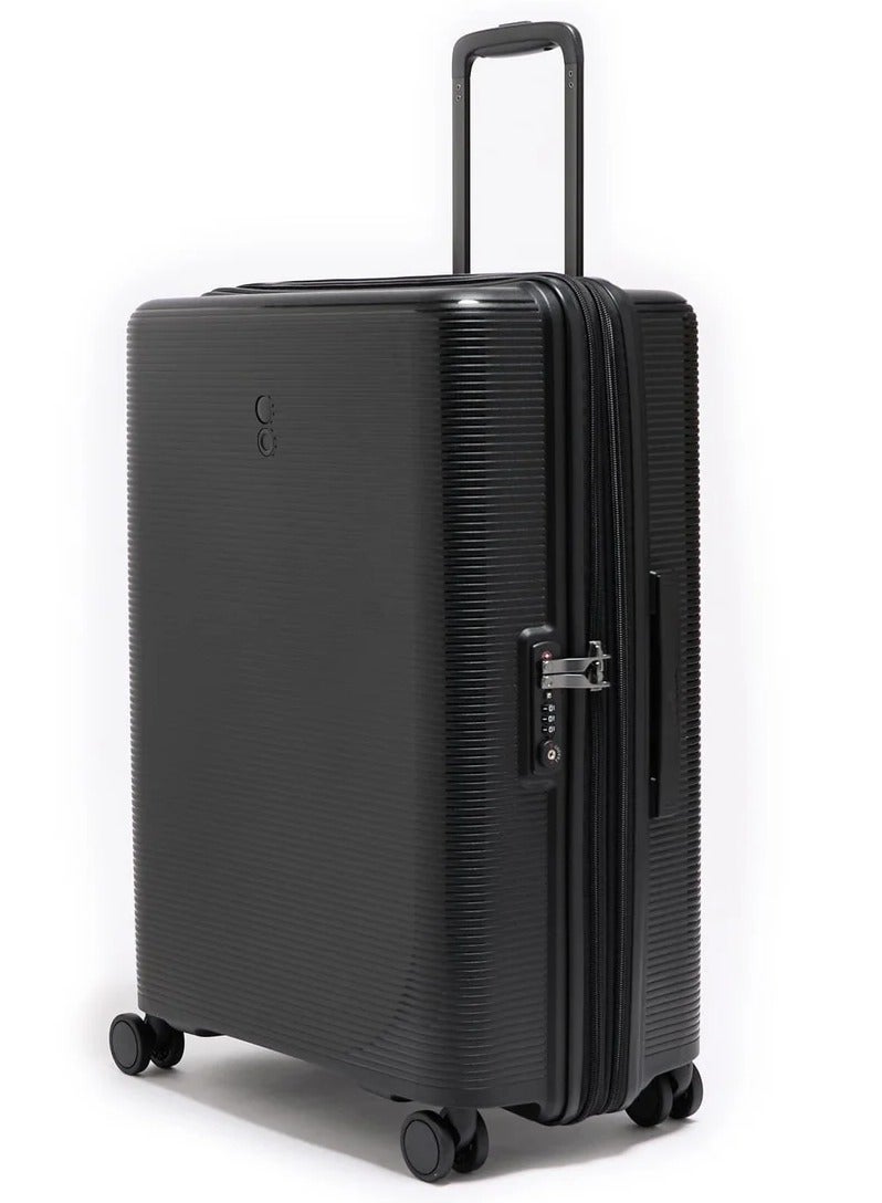 Echolac Forza 65cm Hardcase Expandable 4 Double Wheel Cabin Luggage Trolley - Black - Image 2