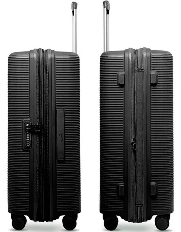Echolac  Forza 65 Cm Hardcase 4-Double Wheeled Expandable Check-In Luggage Trolley - Black  | Best Price UAE