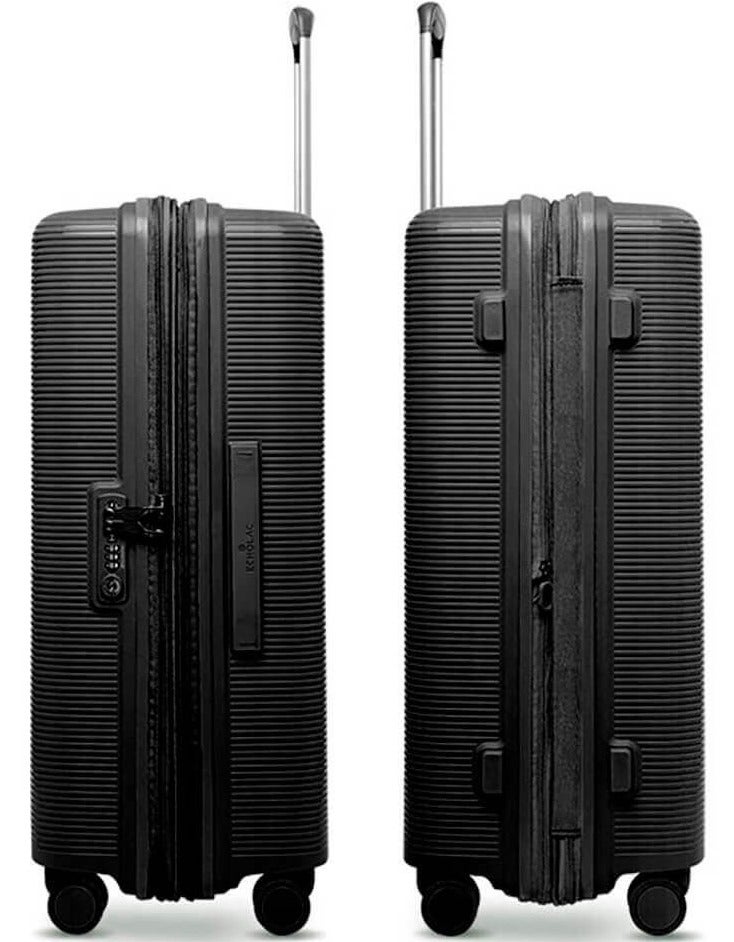 Echolac Forza 65 Cm Hardcase 4-Double Wheeled Expandable Check-In Luggage Trolley - Black - Image 5