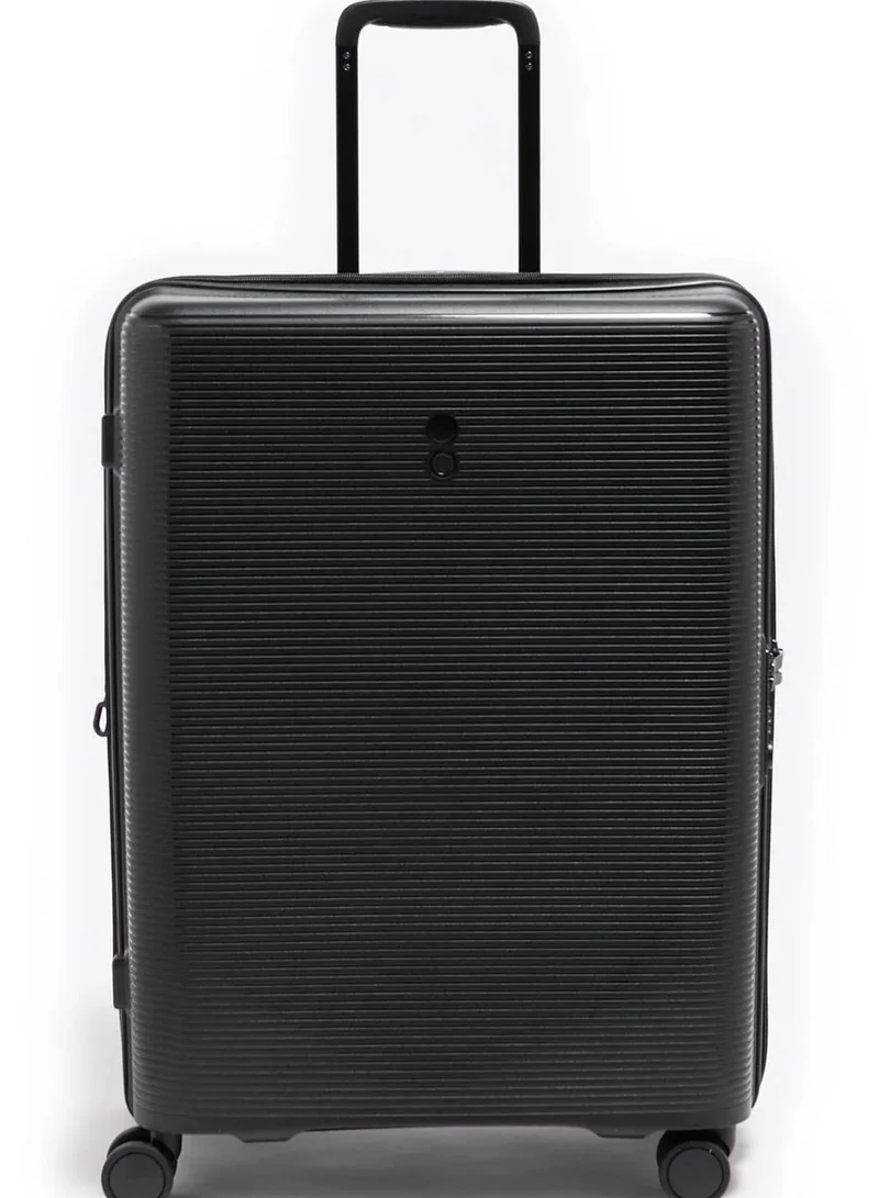 Echolac Forza 65 Cm Hardcase 4-Double Wheeled Expandable Cabin Luggage Trolley - Black