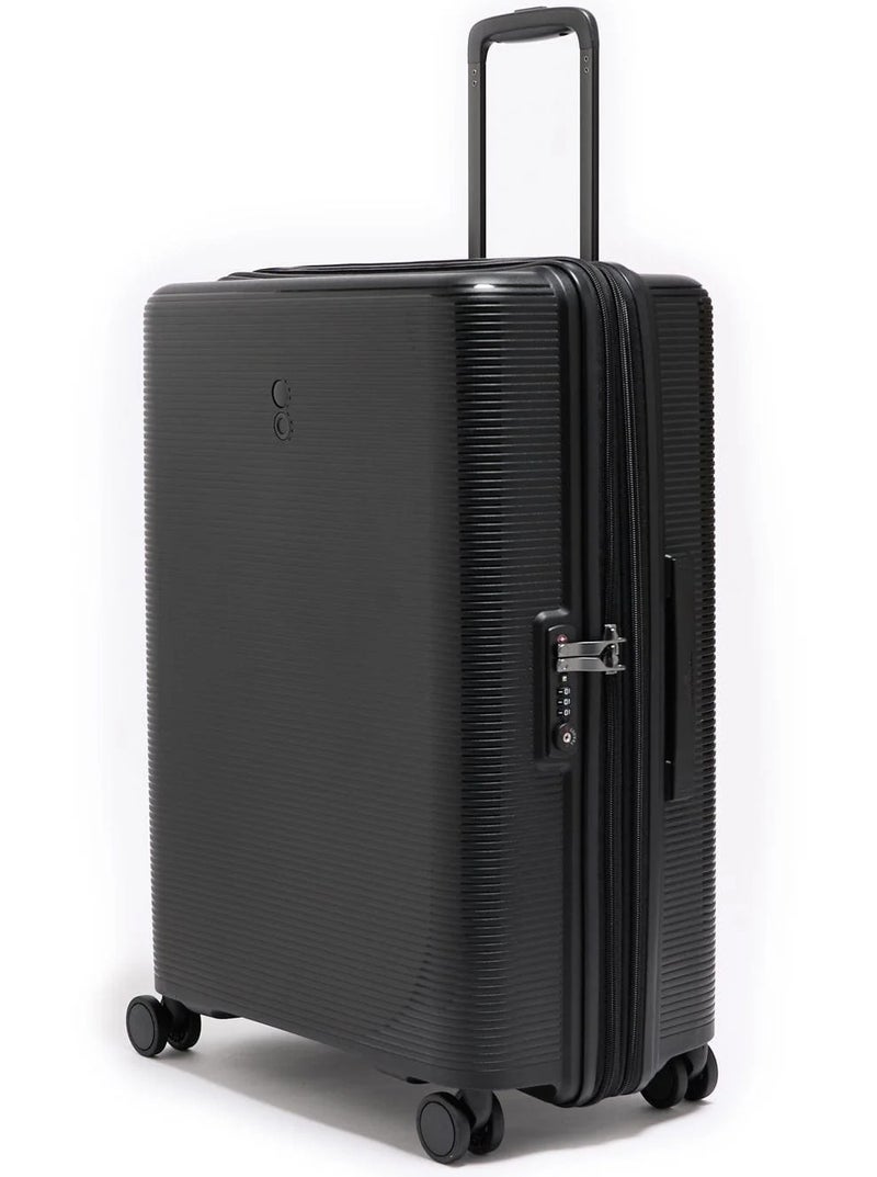 Echolac Forza 65 Cm Hardcase 4-Double Wheeled Expandable Check-In Luggage Trolley - Black - Image 2