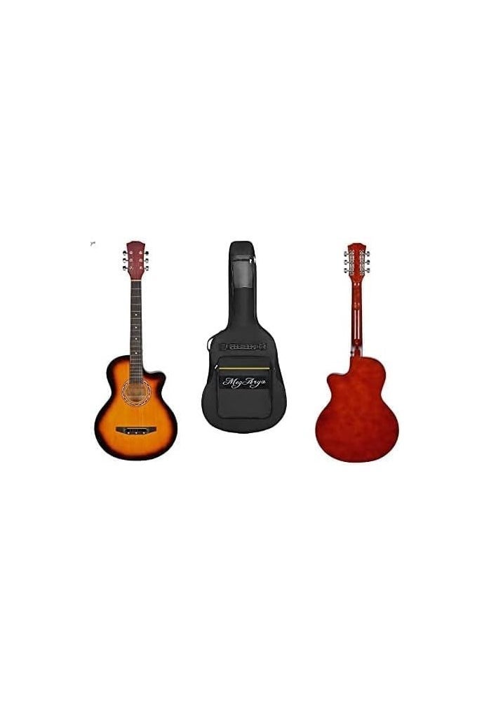 MegArya 38 Inch Sunburst Acoustic Guitar with Bag for Beginners - Image 1