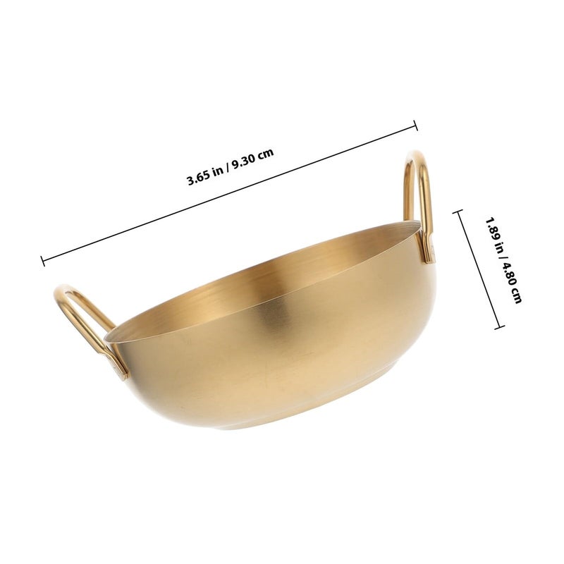 Gold Stainless Steel Double Handle Dipping Sauce Bowl 8 5cm Snack Dish Kitchen Servingware - Image 3