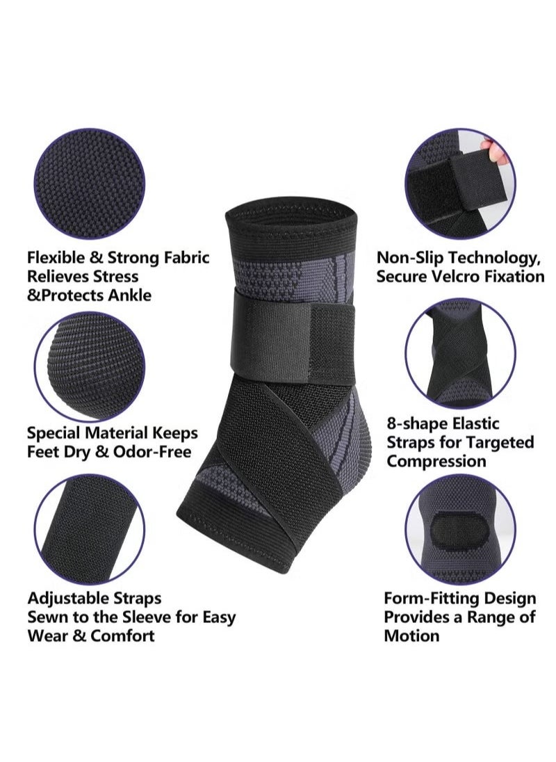 Generic 1 pice Ankle Support Brace, Adjustable Compression Ankle Support, for Men Women Achilles Tendon Support and Plantar Fasciitis, Eases Pain Swelling and Sprained Ankle Pain  - Image 2