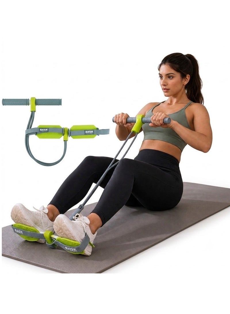 أكسوكس جهاز تمارين البطن Axox Fitness Tummy Action Rower مع أنابيب المقاومة | مدرب أساسي للمنزل لعضلات البطن والخصر والذراعين والساقين وفقدان الوزن | معدات تمارين البطن المحمولة - Image 1