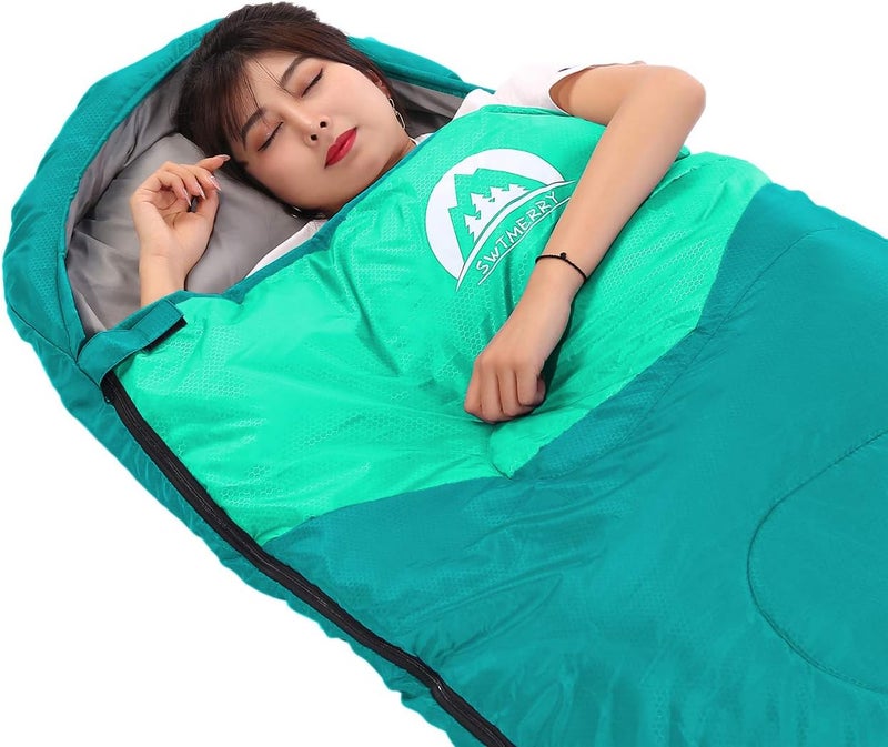 SWTMERRY Sleeping Bag 3 Seasons (Summer, Spring, Fall) Warm & Cool Weather - Lightweight,Waterproof Indoor & Outdoor Use for Kids, Teens & Adults for Hiking and Camping - Image 4