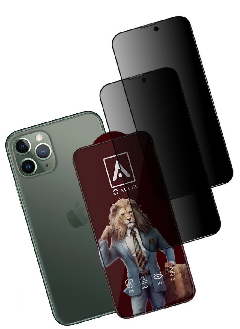 ACLIX 2 Pieces Antistatic ESD Dustproof Premium Quality High Definition Tempered Glass Screen Protector Designed For  iPhone 11 Pro - Image 1