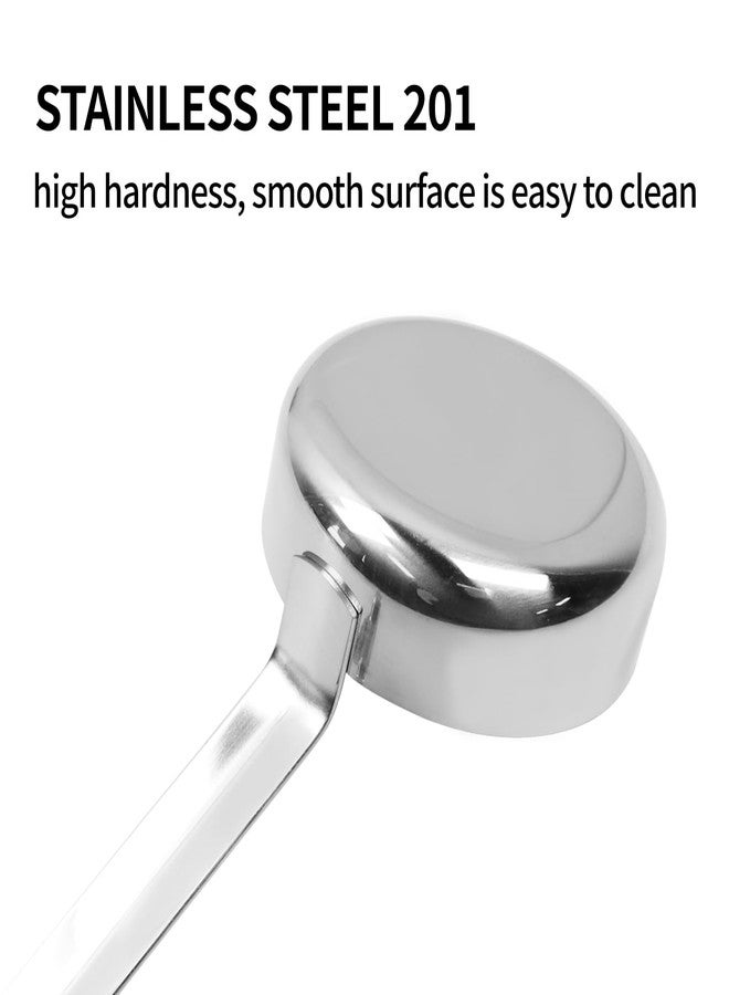 Tsnamay 2 Pcs 3 oz Silver 10.55 Inch Stainless Steel 201 Long Handle Cooking Spoon for Holding Food Kitchen Cooking Stirring Soup Spoon - Image 4