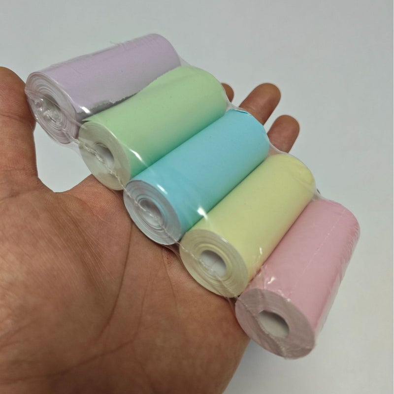 Mini Printer Thermal Paper 57*25Mm Sticker Color Paper Cash Register Receipt Paper Label Printing Paper - Image 1
