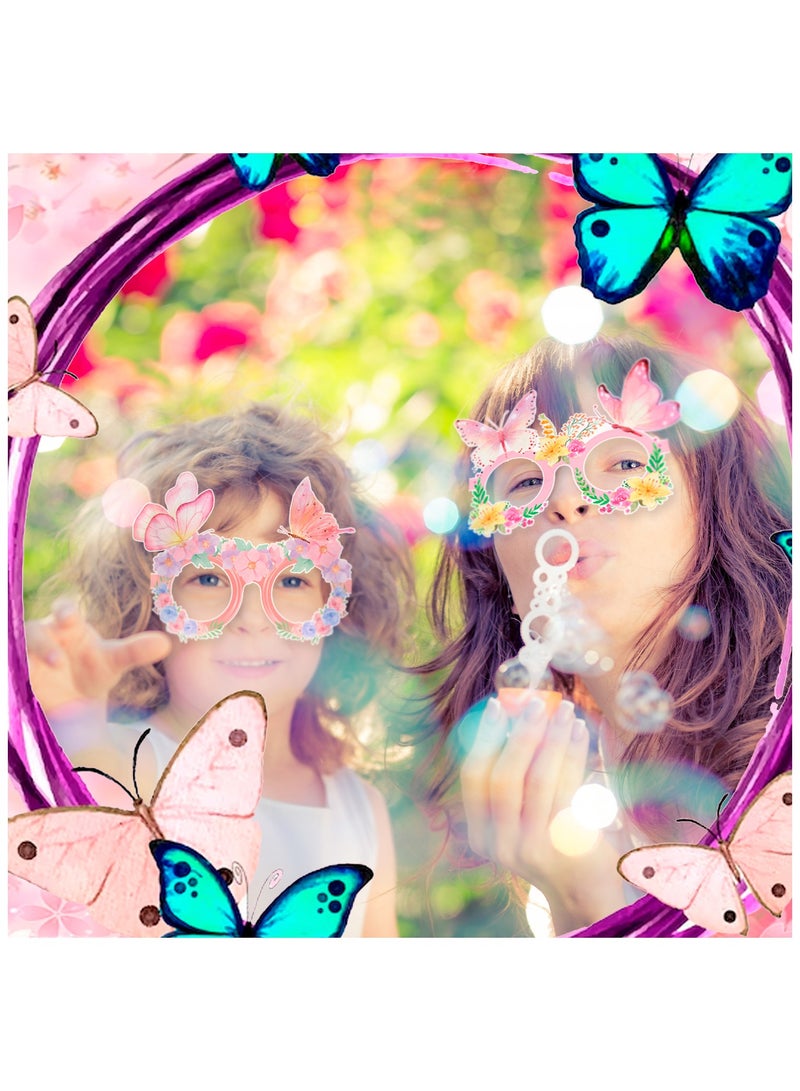 FRUITFUL PARTY Butterfly Party Paper Eyeglasses, 36pcs Spring Butterfly Theme Paper Party Glasses for Butterfly Photo Booth Props Butterfly Birthday Decorations Supplies - Image 4