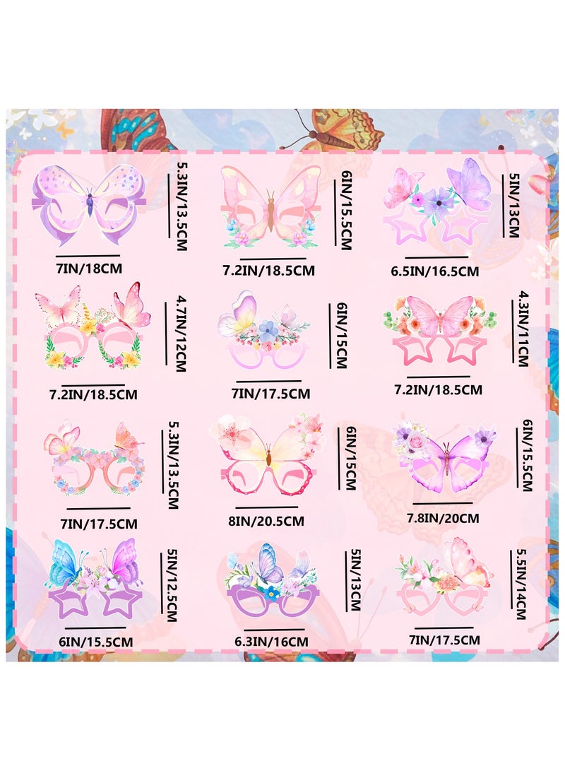 FRUITFUL PARTY Butterfly Party Paper Eyeglasses, 36pcs Spring Butterfly Theme Paper Party Glasses for Butterfly Photo Booth Props Butterfly Birthday Decorations Supplies - Image 3