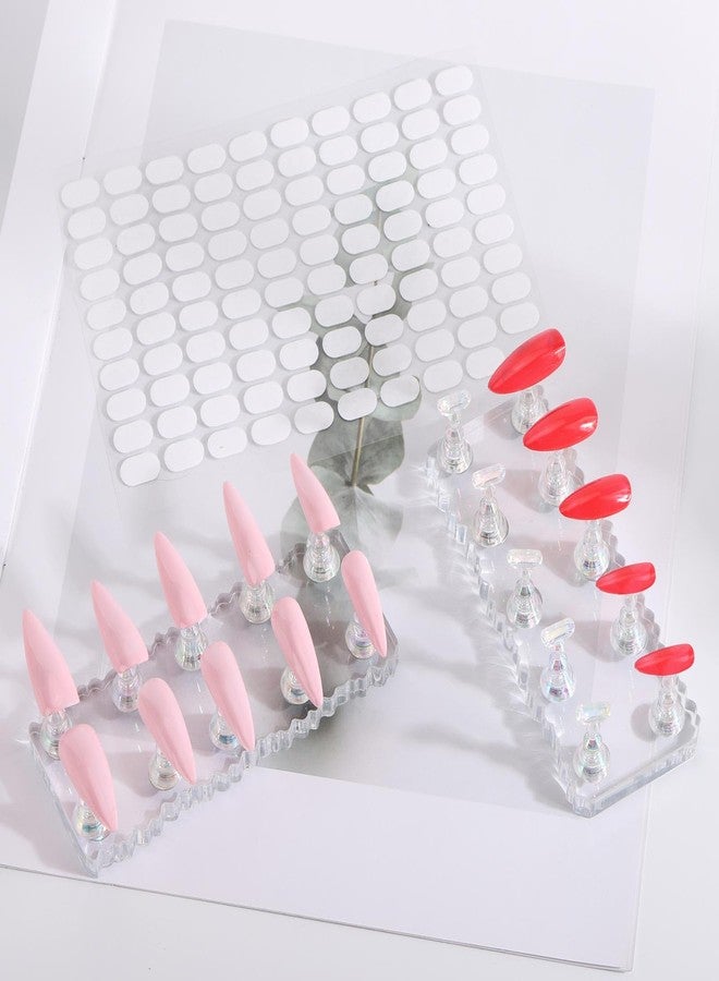 acDesign 2Pcs Nail Stand for Press Ons Magnetic Acrylic Nail Stand With 100Pcs Reusable Putty， Crystal Holders Nail Stands for Nail Art Practice - Image 5