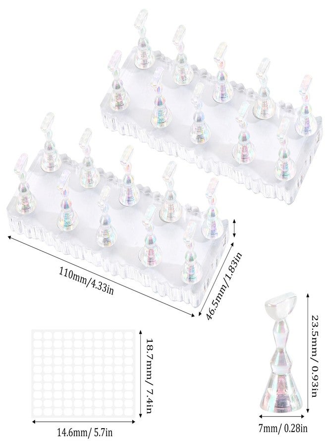 acDesign 2Pcs Nail Stand for Press Ons Magnetic Acrylic Nail Stand With 100Pcs Reusable Putty， Crystal Holders Nail Stands for Nail Art Practice - Image 2