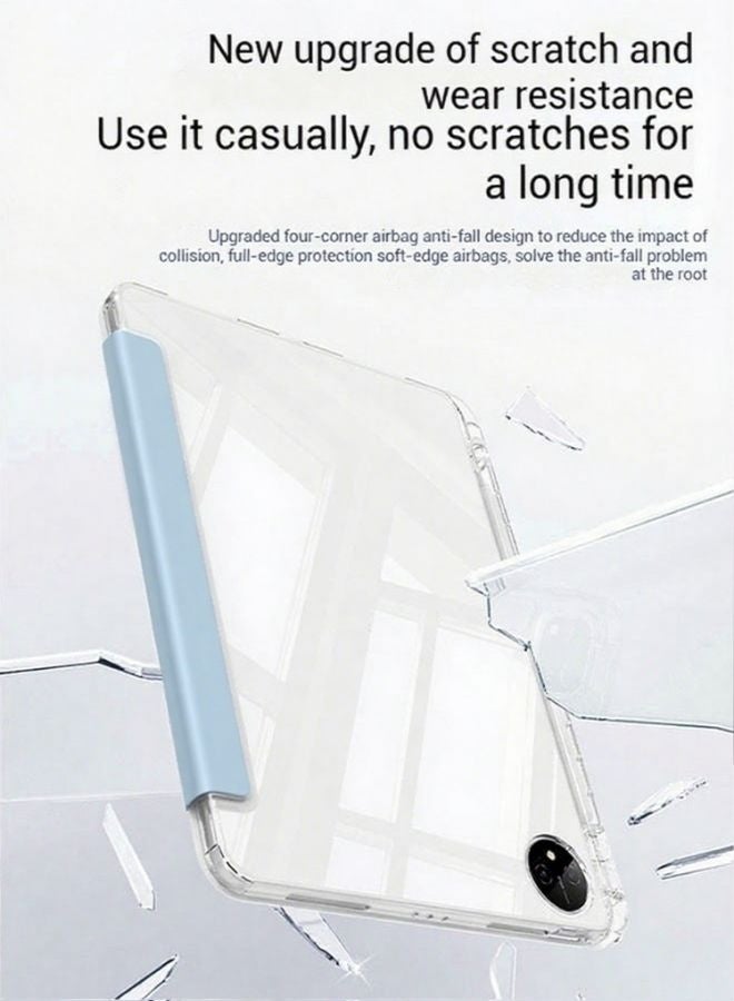 Honor Pad X9 Case With Pen Slot, Honor Tablet 11.5-Inch Cover, Shockproof Y Folding Stand, Transparent Tpu Protective Case,  Flip Cover Stand Smart Wake-Up/ AED 23 Gift Set Anti-Glare Protective Film - Blue - Image 5