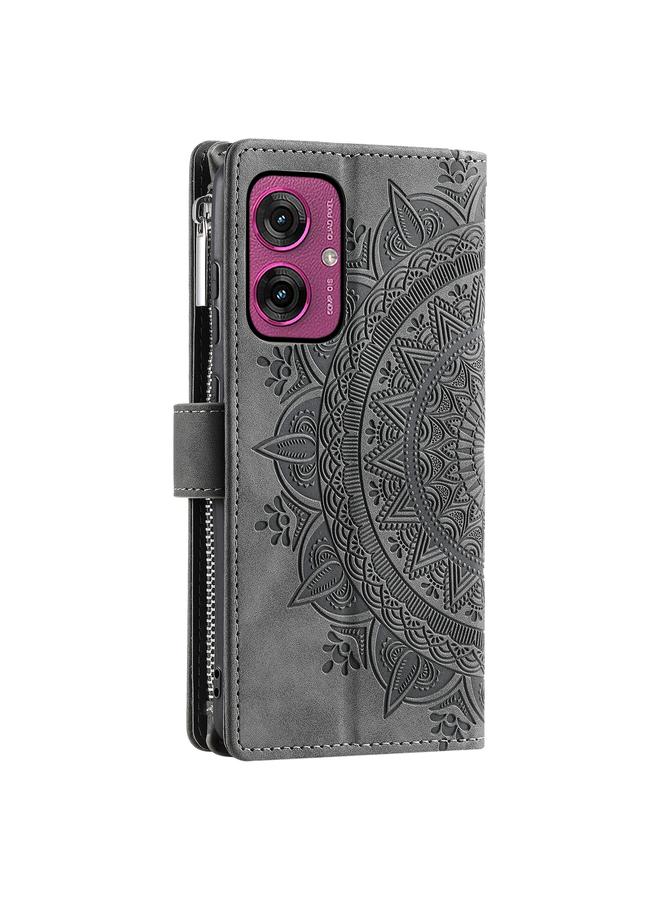 S-TOP Case For Motorola Moto G55 Multi-Card Totem Zipper Leather Phone Case - Image 3