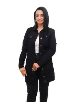 Coctail 7777-Long Gabardine jacket-black  - Image 1