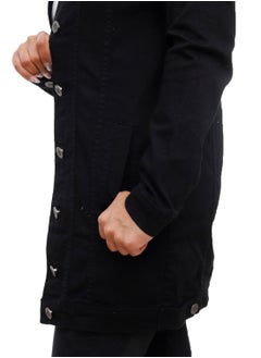 Coctail 7777-Long Gabardine jacket-black  - Image 3