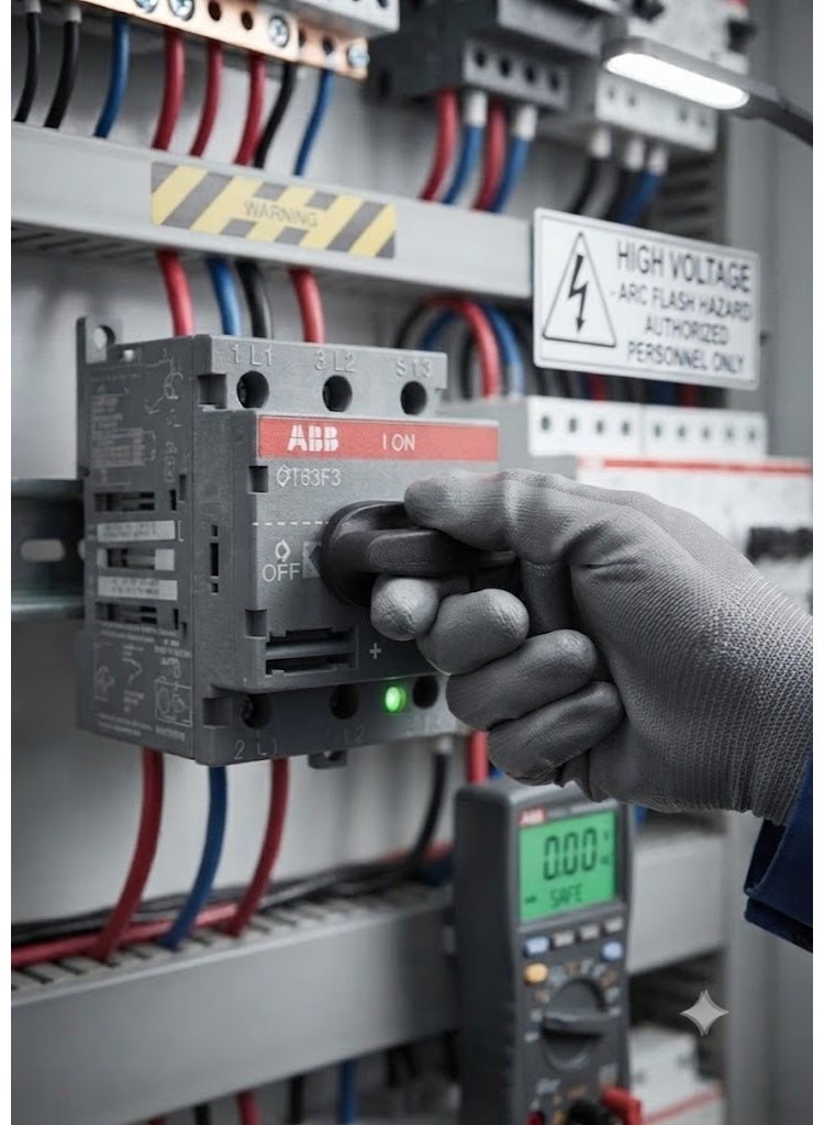 أبب عازل ABB OT63F3 63A 3P (W / SHAFT OXS6X180 + HANDLE OHBS2AJ) 1SCA105332R1001 + 1SCA101659R1001 + 1SCA105213R1001 - Image 3