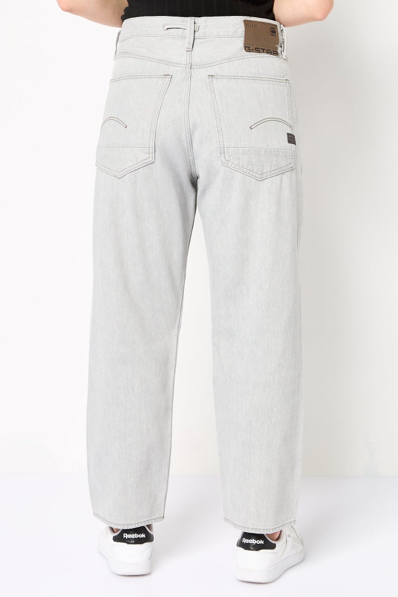 G-Star RAW Women Loose Fit Washed Straight Leg Jeans, Light Grey - Image 4