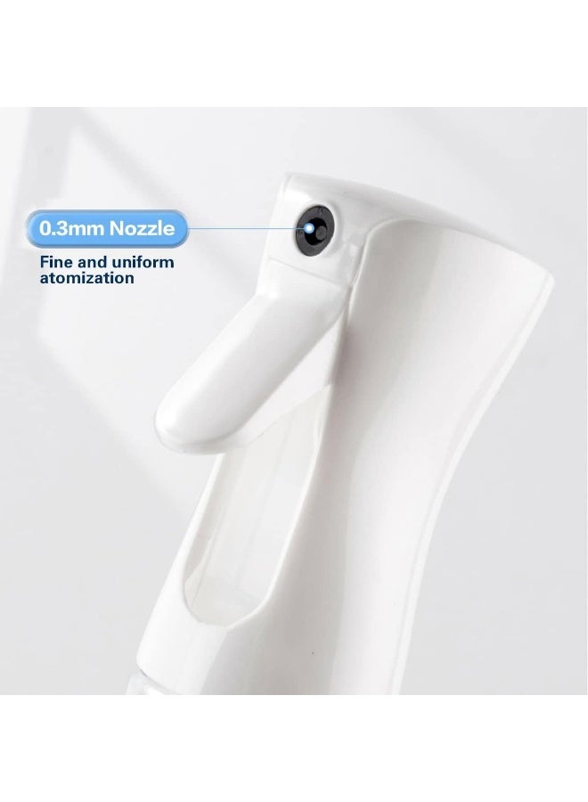 ECVV Continuous Spray Bottle Plastic Empty Hair Mist Sprayer Ultra Fine Water Mister for Hairstyling Cleaning Salons Plants Pet Care (10.1oz/300ml) Transparent White - Image 4
