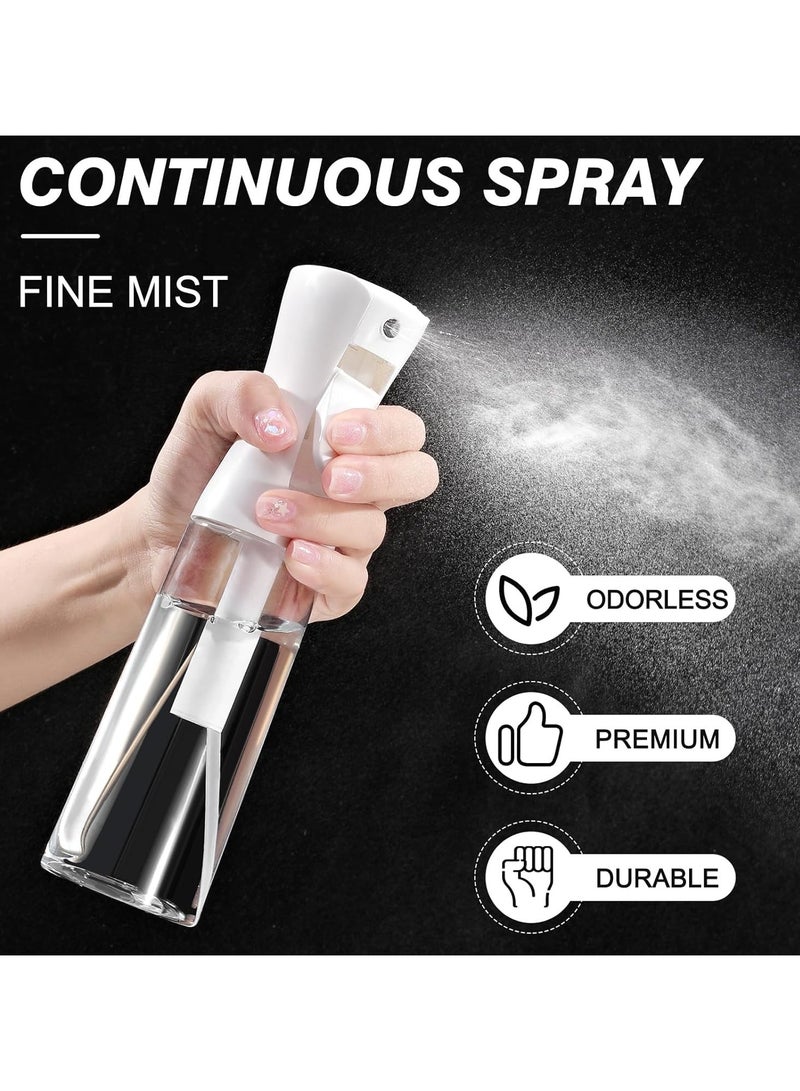 ECVV Continuous Spray Bottle Plastic Empty Hair Mist Sprayer Ultra Fine Water Mister for Hairstyling Cleaning Salons Plants Pet Care (10.1oz/300ml) Transparent White - Image 2