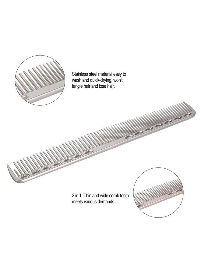 DAONPHARI Stainless Steel Hair Comb Professional Hair Salon Hairdressing Steel Comb Hair Cutting Metal Comb Silver - Image 4