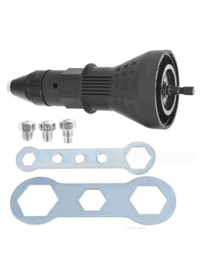 PROMASS Electric Rivet Gun Adapter, Cordless Rivet Gun for Cordless Drill Riveter Electric Rivet Nut Gun Riveting Tool Cordless Riveting Drill Adaptor Insert Nut Tool - Image 1