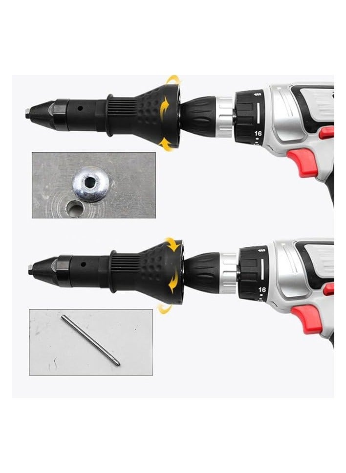 PROMASS Electric Rivet Gun Adapter, Cordless Rivet Gun for Cordless Drill Riveter Electric Rivet Nut Gun Riveting Tool Cordless Riveting Drill Adaptor Insert Nut Tool - Image 3