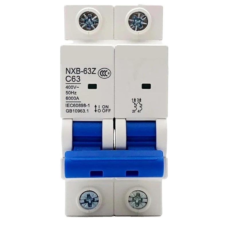 Mini Circuit Breaker 2 Pole 400V 6000A 1P 16A With Status Indicator White Blue - Image 2