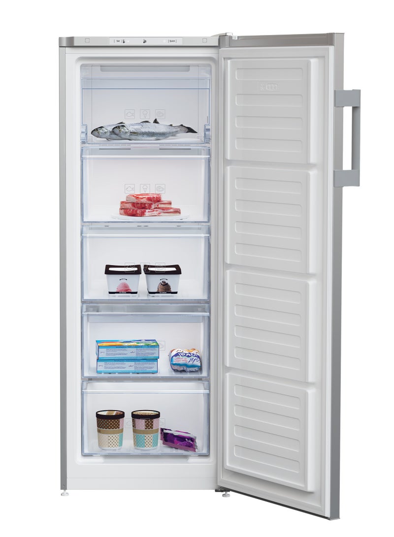 Beko NoFrost Upright Freezer - 168 Litres - 5 Drawers - LED Control Display - Freezer Guard Technology 168 L 1 W RFNM200E20S New Silver – ARC 1035 - Image 2