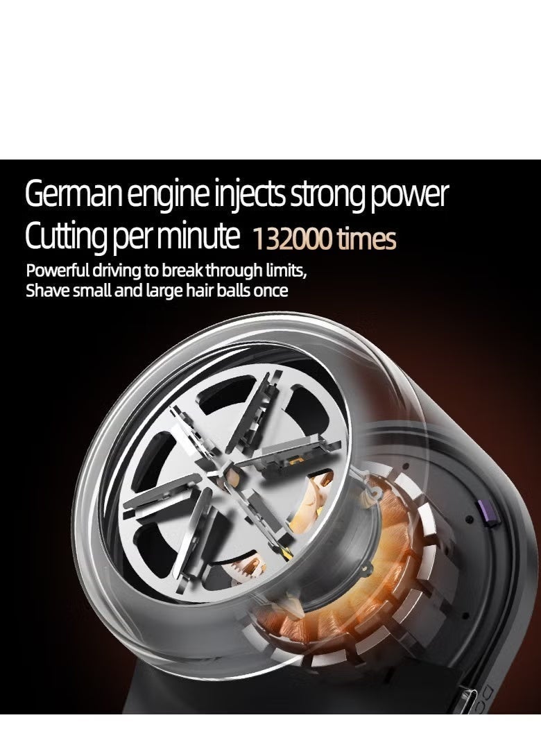 SHOPUP4U Fabric Shaver Rechargeable Fabric Shaver with Digital Display Sweater Shaver with 6 Leaf Blades and Safety Lock Defuzzer Remove Fuzz Pills from Clothes Furniture Sofa Blanket - Image 3