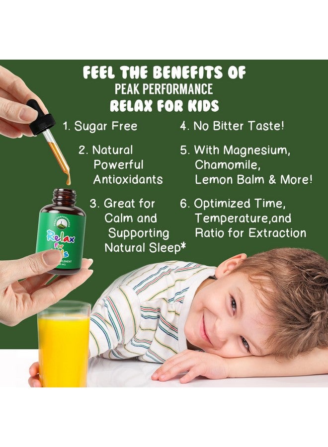 Peak Performance Kids Calm Liquid Drops. Aid for Relaxation, Calming, Optimal Sleep With Chamomile, Magnesium. No Bitter Taste. Kids Won't Know They're Taking It. Sugar Free 9-in-1 Vegan Supplement. Non-Habit Forming - Image 3
