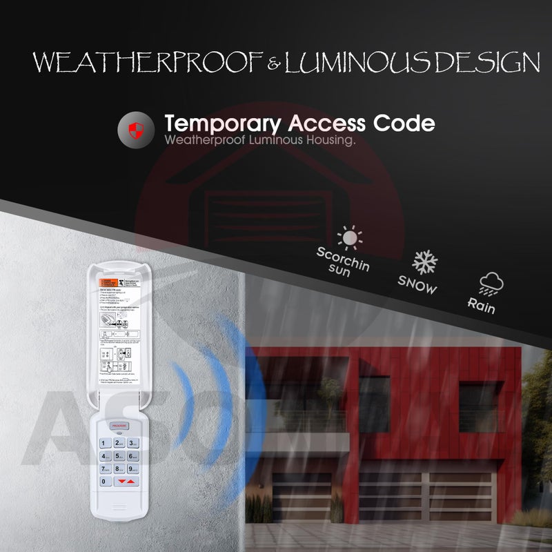 ASONPAO 1 لـ GK-R Wireless Intellicode Genie فتحت باب المرآب لوحة المفاتيح البحث التلقائي 315/390MHZ ضمان 3 سنوات - Image 5