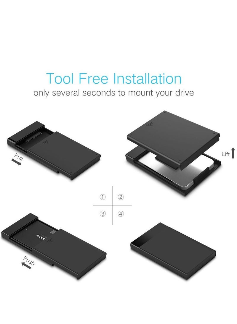 Haing - USB 3.0 Sata 2.5inch HDD Enclosure External HDD Hard Disk Case Box - Image 1