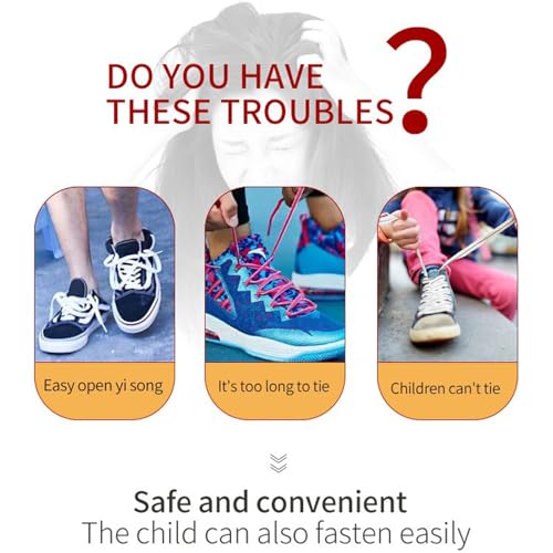 YUISI 3 Pairs No Tie Elastic Shoe Laces, Elastic Shoe Laces for Kids, Adult and elderly, Screw Capsule Shoe Clasp, Suitable for Sports Shoes, Casual Shoes, Hiking Shoes, Etc - Image 4
